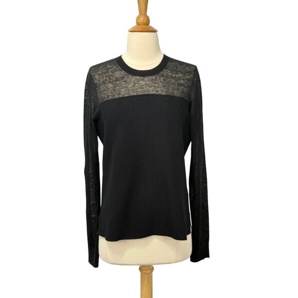 Theory Revolve NWT Enchanted Ofenia Sweater Black Linen Viscose Timeless Size L - Picture 10 of 10